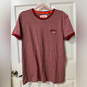 Mens SUPERDRY Orange Label T-Shirt Size M / L - Heathered Red